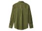 Chemise en satin vert olive à manches longues et col, vue de dos
