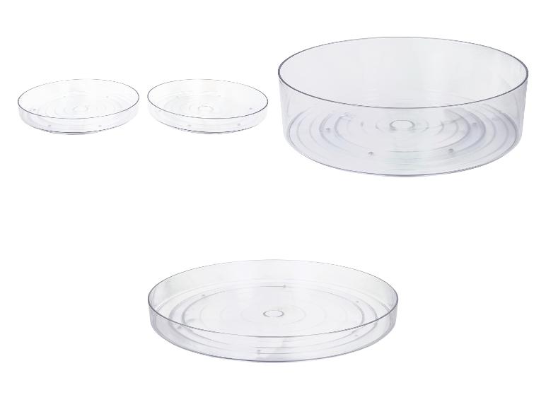 Plateaux ronds rotatifs en plastique transparent de différentes tailles