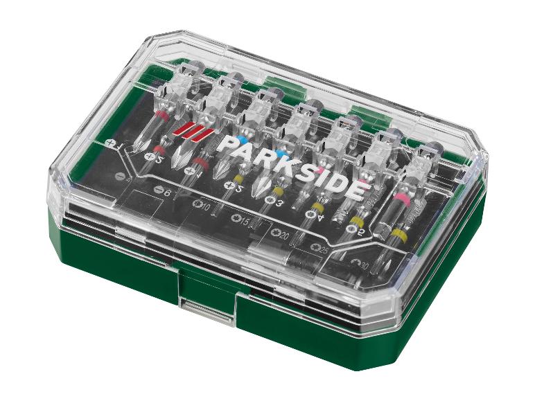 Un jeu de tournevis Parkside dans un coffret vert.