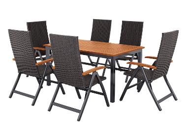 LIVARNO® Ensemble de jardin »Valencia«: Table avec 6 fauteuils pliants