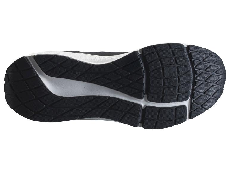 Zwart-witte sportzool met grip patroon.