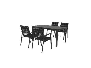 LIVARNO home Ensemble de jardin »Miami«: Table avec 4 chaises empilables