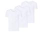 Lot de trois t-shirts blancs à manches courtes et col en V.