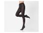 Collants noirs sur un mannequin, une jambe levée.