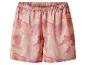 Dames shorts met aquarelprint in roze en oranje tinten