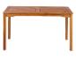 Table à manger en bois avec plateau rectangulaire et trou pour parasol