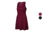 Robe de sport bordeaux avec liseré blanc, également disponible en noir.