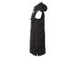 Lange zwarte gewatteerde bodywarmer met capuchon
