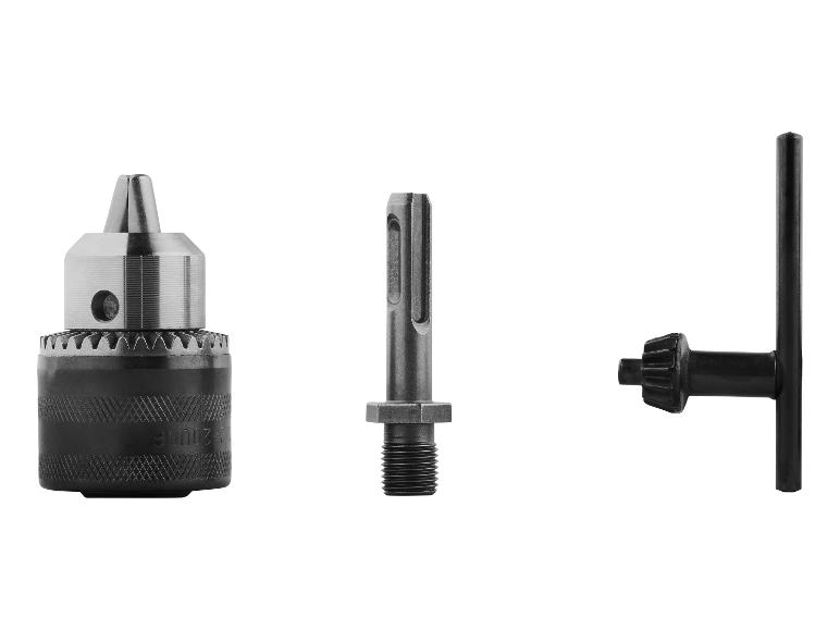 Drilboorchuck, SDS-plus houder en T-vormige sleutel.