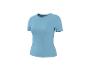 T-shirt côtelé bleu clair à manches courtes avec ourlet ondulé.