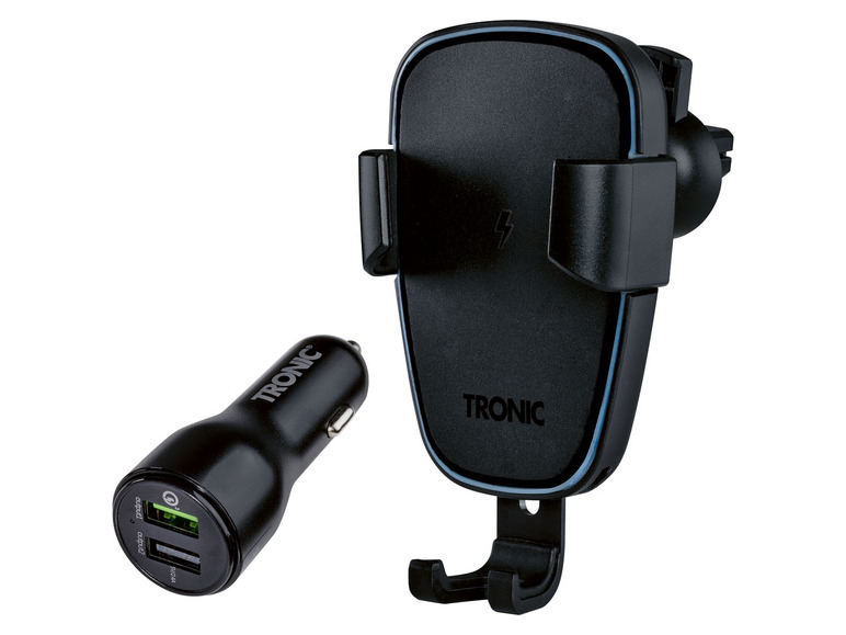 Aller en mode plein écran TRONIC® Support de téléphone pour voiture avec fonction de charge Qi® - Photo 2