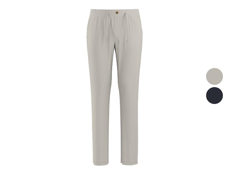 Beige joggingbroek met verstelbaar trekkoord en knoop, met extra kleuropties.