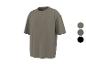 T-shirt gris ample à manches courtes, disponible en trois couleurs.