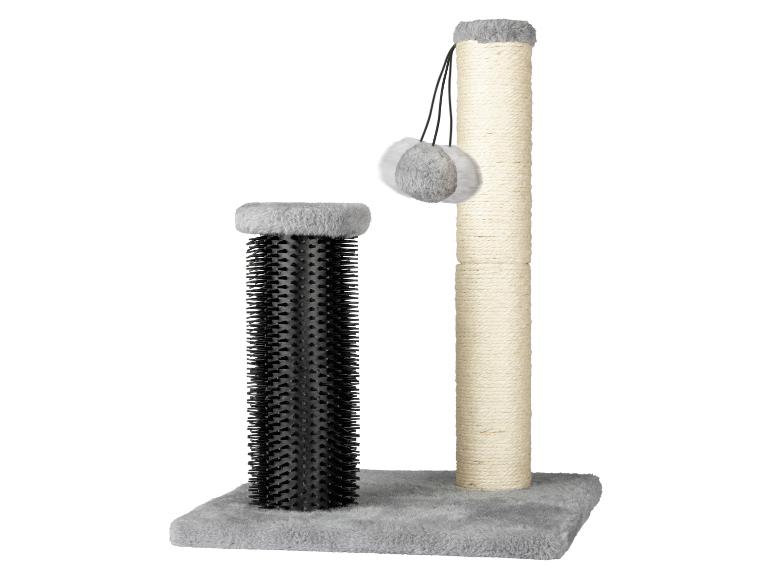 Arbre à chat avec brosse de toilettage et balle de jeu