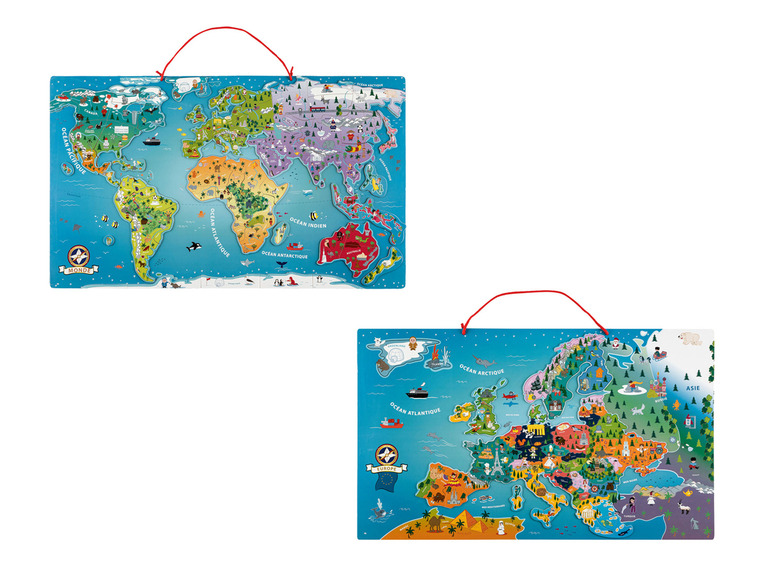Ga naar volledige schermweergave: Playtive Magnetische wereldkaart of kaart van Europa - afbeelding 1