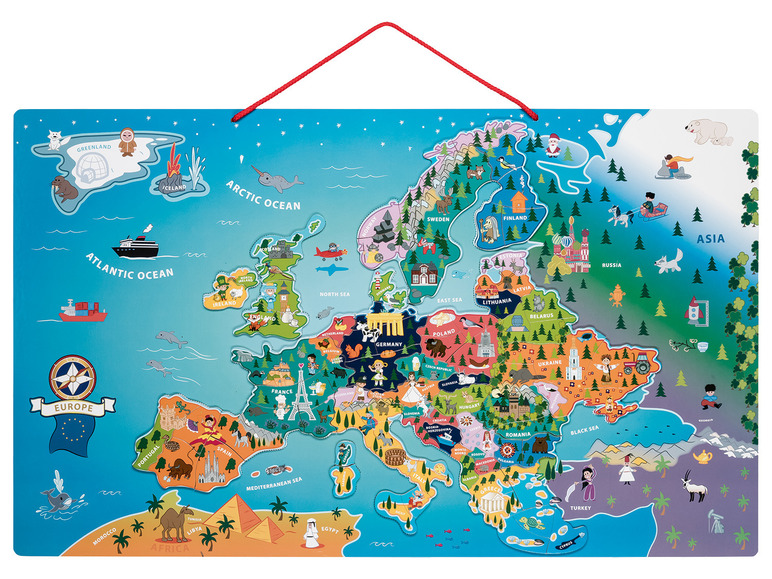 Ga naar volledige schermweergave: Playtive Magnetische wereldkaart of kaart van Europa - afbeelding 4