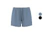 Shorts bleus pour femmes avec cordon de serrage réglable, avec options de couleur bleue et noire.