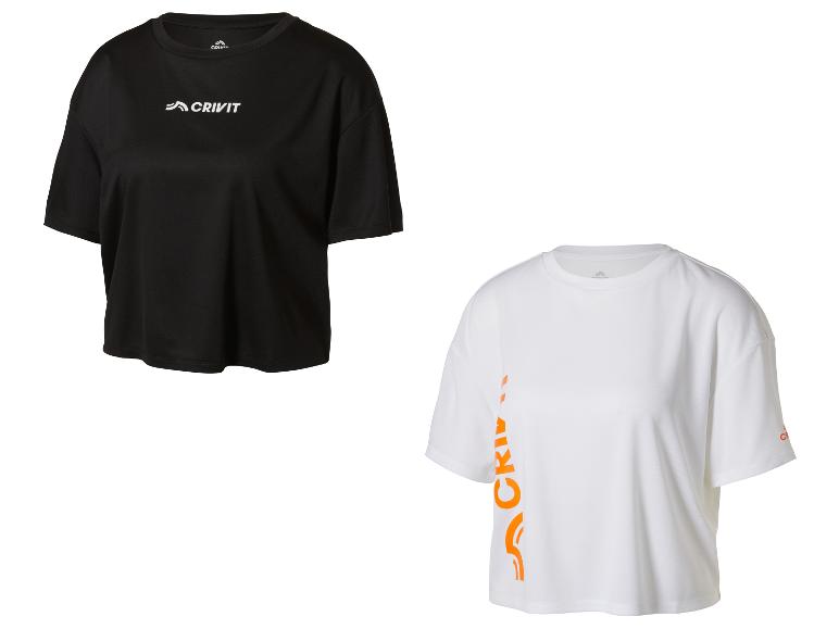 Twee sportieve T-shirts met korte mouwen, één zwart met witte tekst en één wit met oranje tekst.