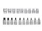 Een set Chrome Vanadium E-type en Torx-type dopsleutels.