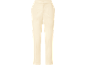 Elegante crèmekleurige damesbroek met plooien aan de voorkant en hoge taille.