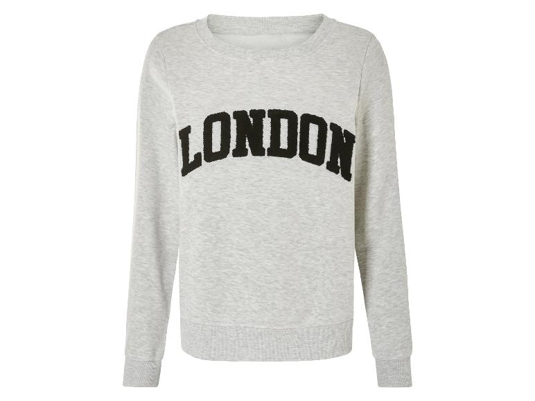 Grijze trui met lange mouwen met 'London' opschrift