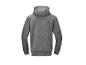 Donkergrijze hoodie, achterkant.