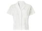 Chemise blanche à manches courtes avec broderie florale et poche poitrine