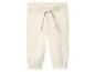 Pantalon en mousseline crème avec cordon de serrage à la taille