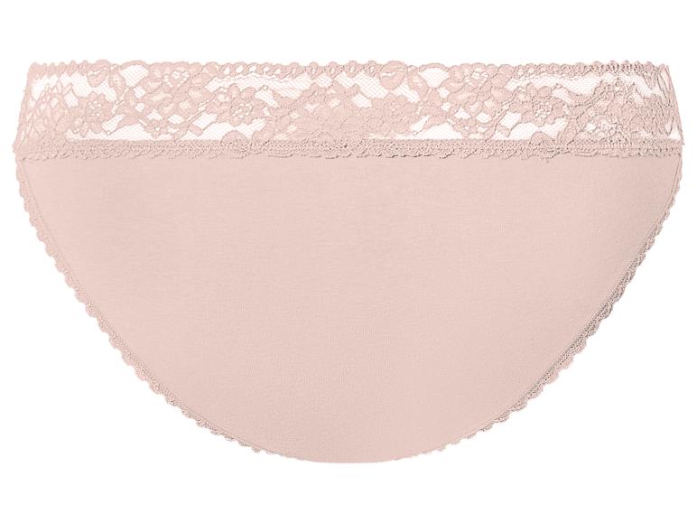 Culotte femme beige avec détails en dentelle florale.