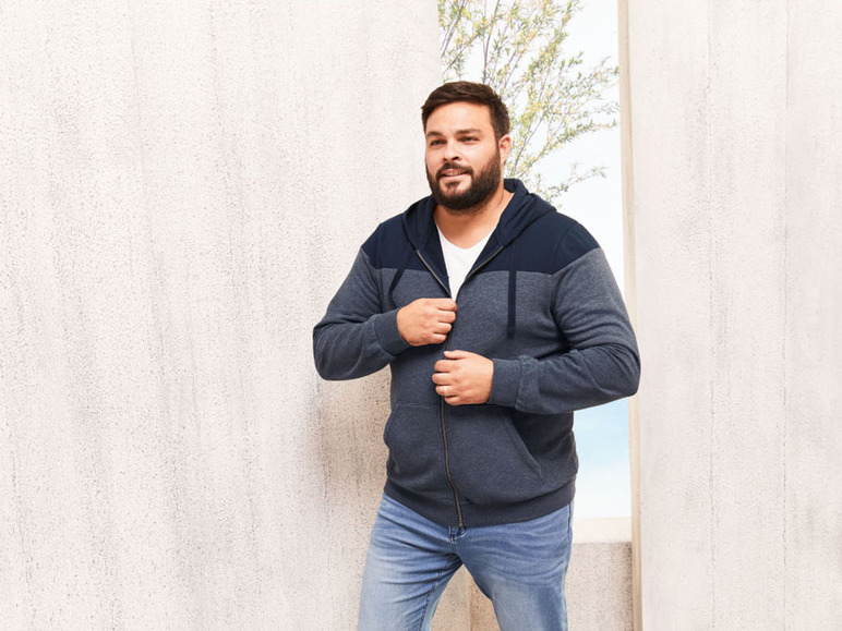 Ga naar volledige schermweergave: LIVERGY® Sweater met rits en kap van een katoenmix - afbeelding 7