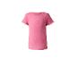 Roze geribbeld meisjes-T-shirt met een geborduurd hart op de borst.