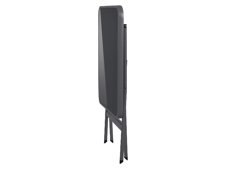 Grijze klaptafel zijaanzicht.
