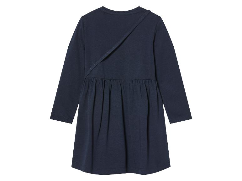 Langarmig jurkje voor meisjes, donkerblauw.