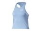 Un débardeur bleu clair avec logo de tennis Crivit.
