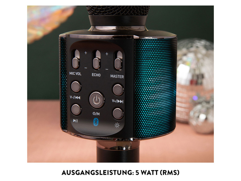 Ga naar volledige schermweergave: Lenco Karaoke Bluetooth-microfoon met luidspreker en verlichting - afbeelding 9