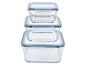SILVERCREST® Set de boîtes de conservation en verre, 3 pièces (carré, 3 pièces)