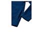Donkerblauwe fleece trui met zijzak en mouw.