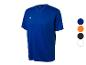 Een blauw sport shirt met verschillende kleuropties.