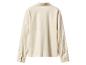 Vue arrière d'une chemise en velours côtelé beige à manches longues avec col et poignets boutonnés.