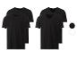 Set zwarte T-shirts met korte mouwen, ronde en V-hals.