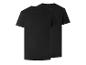 Twee zwarte T-shirts met korte mouwen en ronde hals