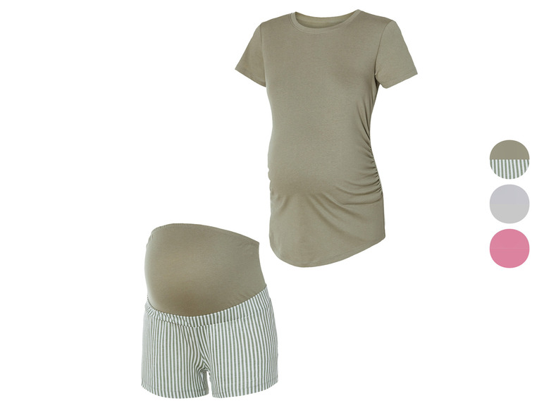 Zwangerschaps-T-shirt en gestreepte shorts