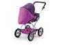 Paarse en fuchsia poppenwagen met metalen frame