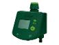 Een groene Parkside tuinsproeier met een digitaal display.