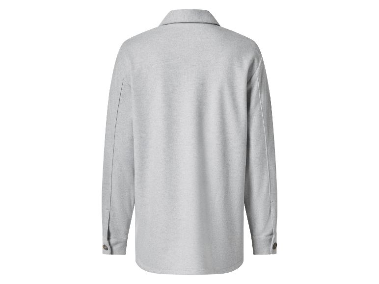 Vue arrière d'une chemise gris clair à manches longues avec col et poignets boutonnés