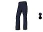 Pantalon de ski bleu marine avec détails noirs et poches zippées.