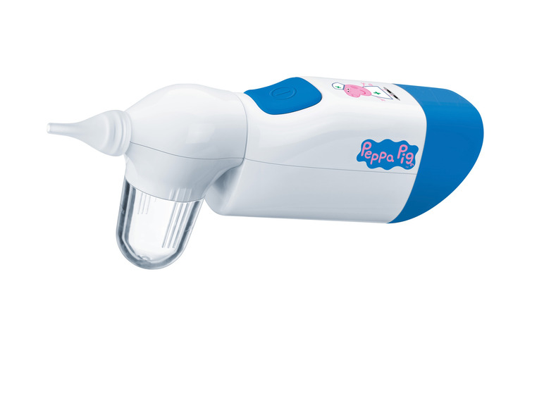 Un vaporisateur nasal bleu avec Peppa Pig.