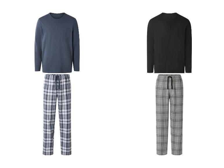 Pyjama heren lang katoen huispak V-hals lange mouwen pyjama