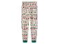 Pantalon de pyjama à motif de Noël avec des rennes, des sapins et des ornements.
