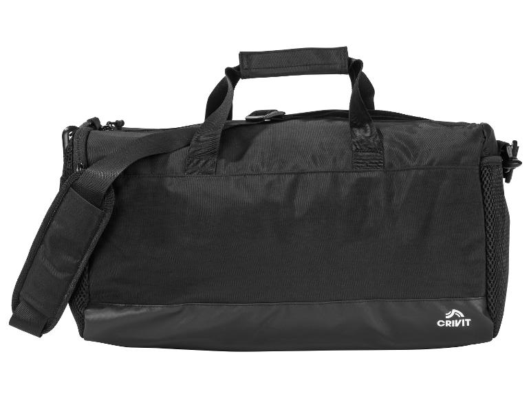 Zwarte Crivit sporttas met schouderband.